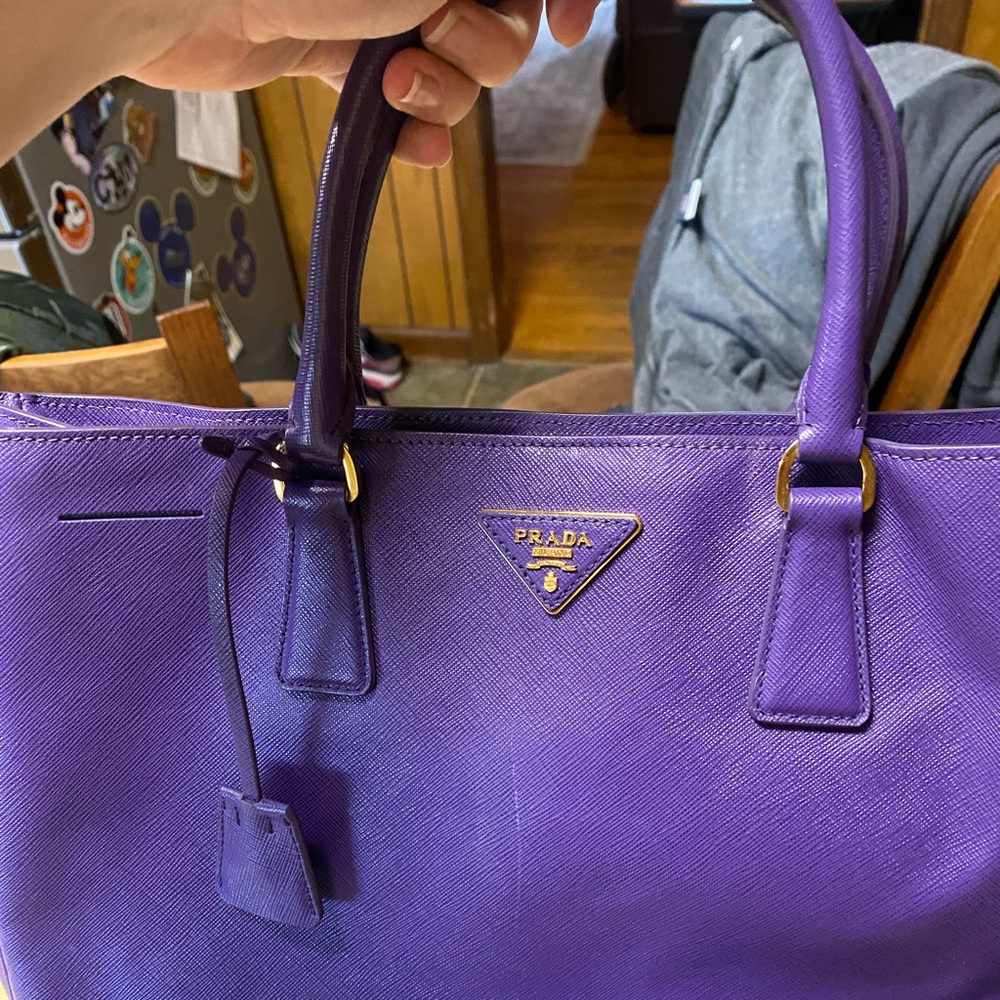 Prada Saffiano Lux Leather Purple Tote - Picture 12 of 12